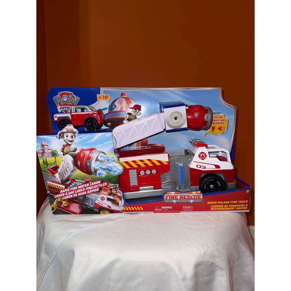 Paw Patrol Marshall Rapid Reload Fire Truck Toy with Mini Vehicle Projectiles